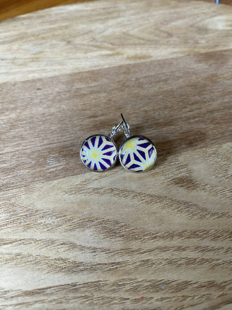 Japanese washi paper Resin earrings