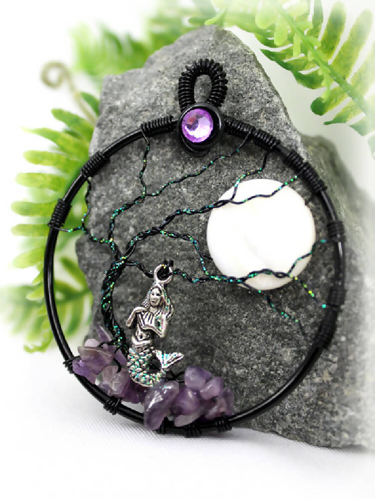 Tree of Life Mermaid with Amethyst and Moon
