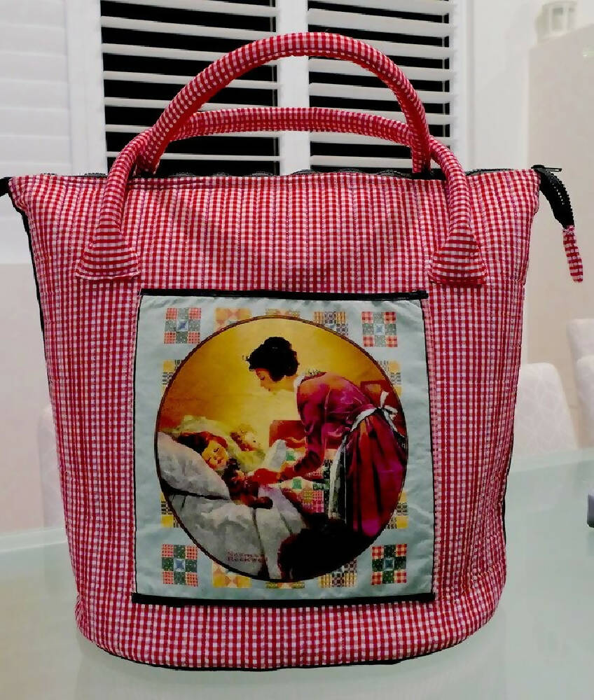 "A"-Quilted Bag - Travel or Multi purpose - 42 cm x 50cm