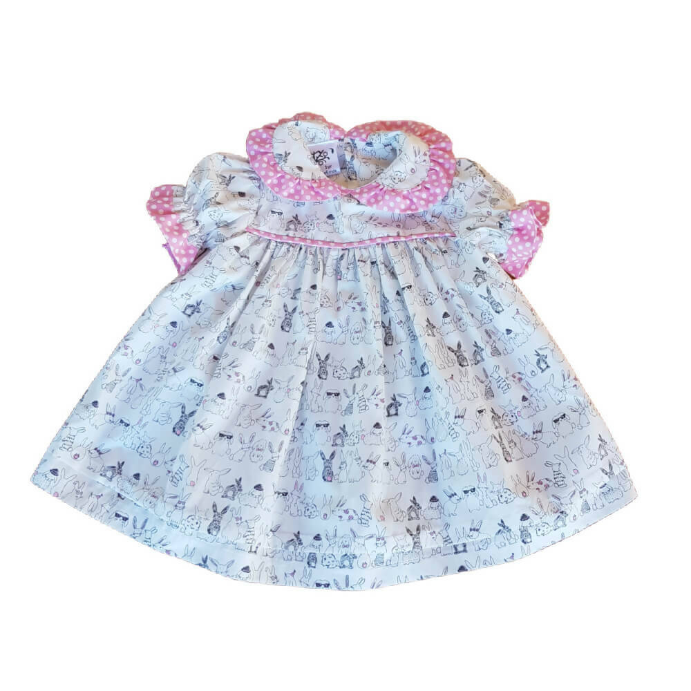 Baby Girls Rabbit Print Dress | Size 1