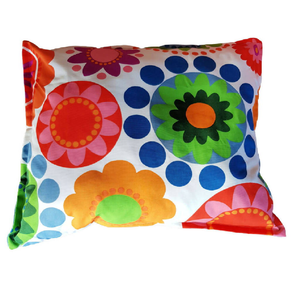 Large Floor or Couch Cushion - Flower Retro Print