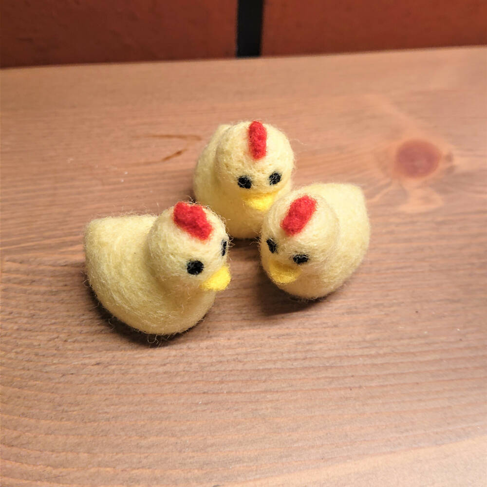 Mini Wool Needle Felted Chick