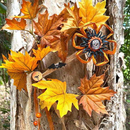 Grapevine Wreath with Maple Leaves - Autumn Decor