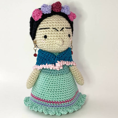 Frida Kahlo hand made crochet doll