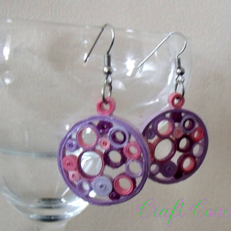 Earrings made with quilled pastel Circles