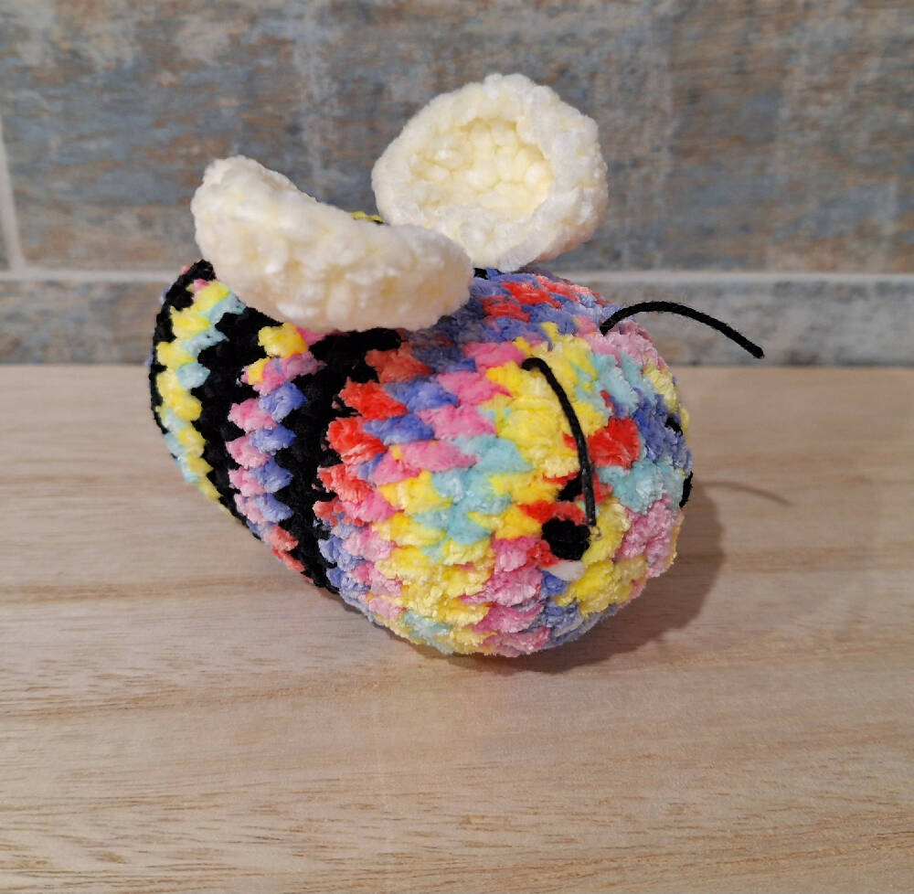 crocheted velvet bee