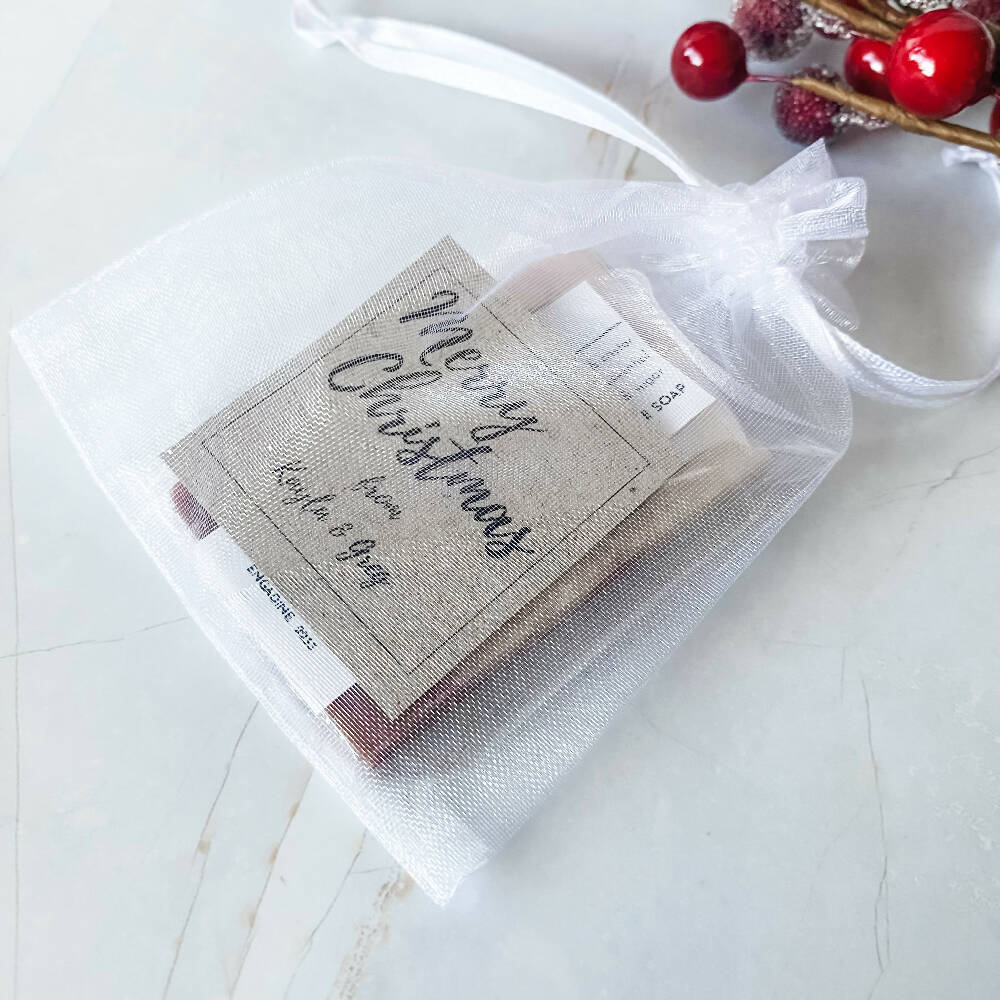 Handmade Guest Soap Slices with Personalised Christmas Tag
