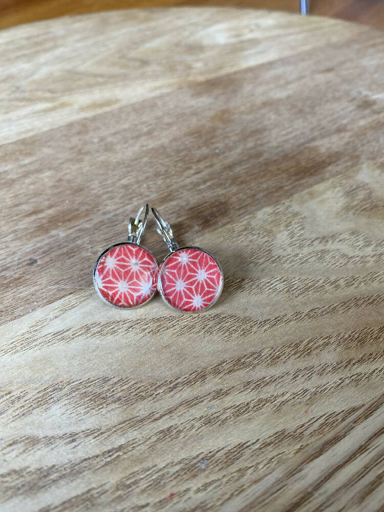 Japanese washi paper Resin earrings