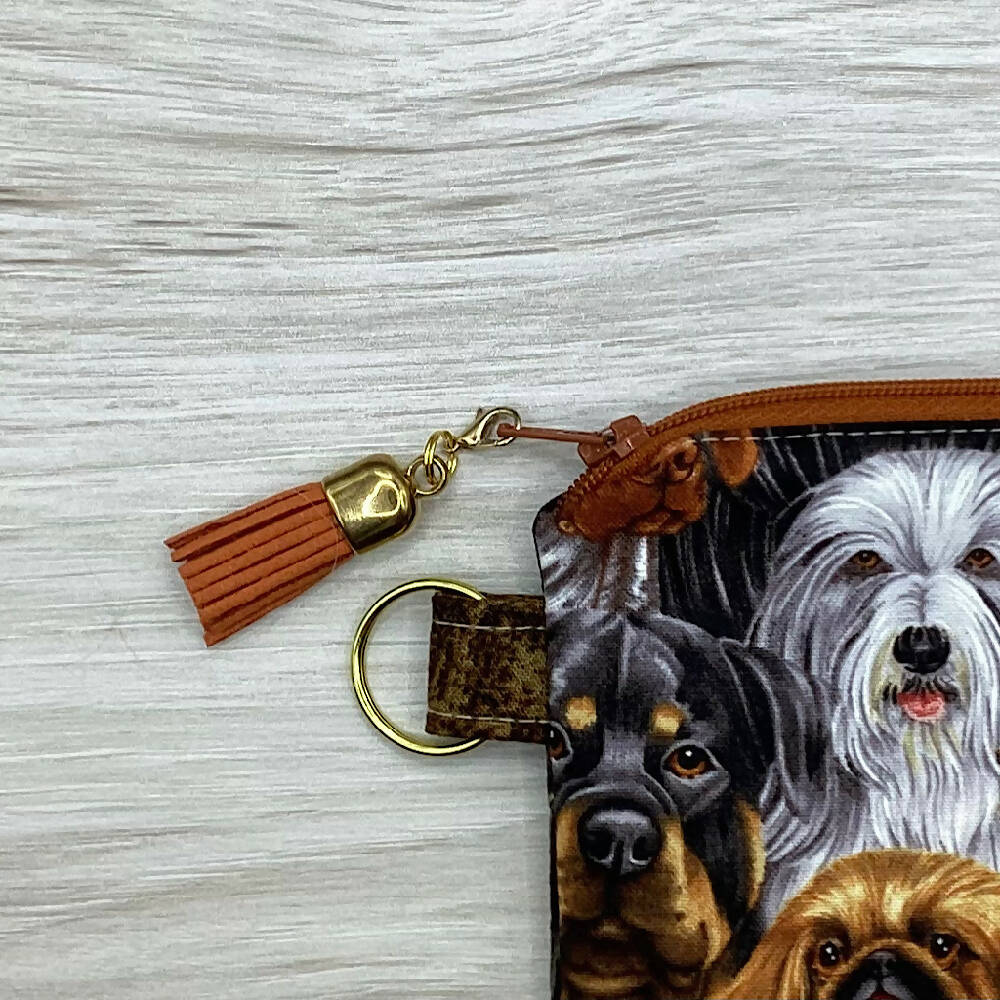 Mixed Dog Breeds Zip Pouch (21cm x 16cm) Fully lined, lightly padded