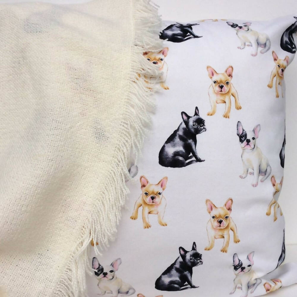 Dog print cushion cover-French bulldog