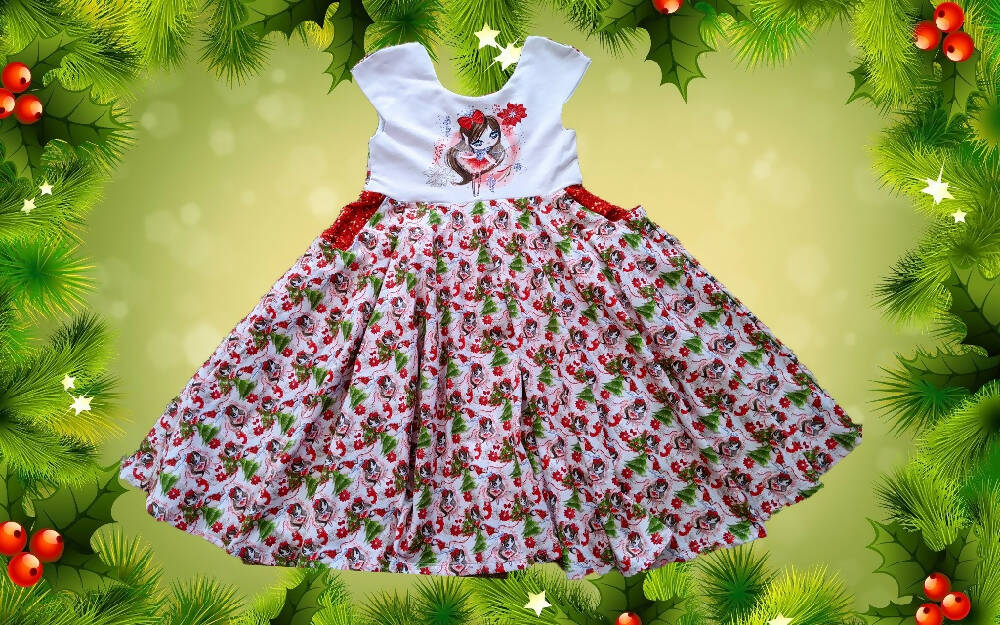 Christmas, Girls Stretch Dress, Fairy