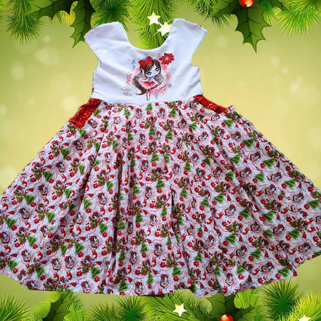 Xmas, Girls Stretch Dress, Fairy, Size 7, 8