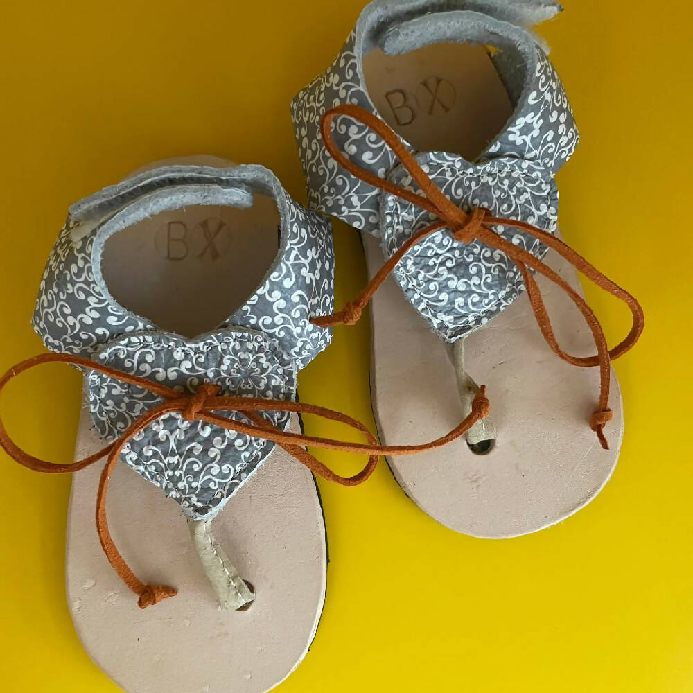 baby toddler sandals grey floral