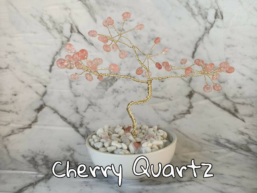 Cherry Quartz Mini Gem Tree already made