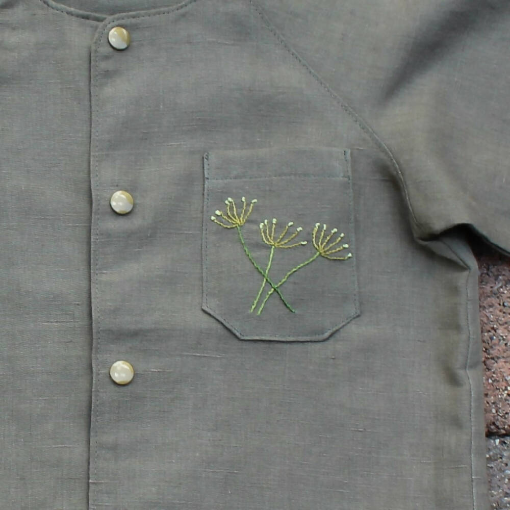 Summer Shirt - Linen - Size 3 - Hand Embroidery