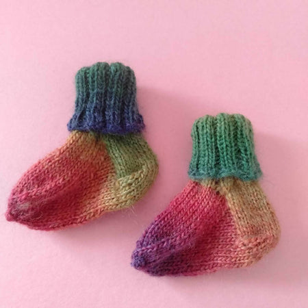 Knitted Newborn Baby Socks - Rainbow