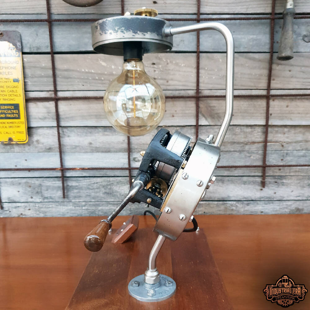 1950's Colibri Cable Winder & Garrard No.20 Gramophone Motor Lamp | Unique Desk Lamp