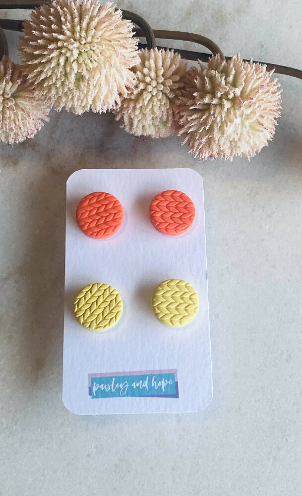 Polymer Clay Statement Stud Pack #3