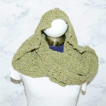 Hooded infinity scarf hand crochet