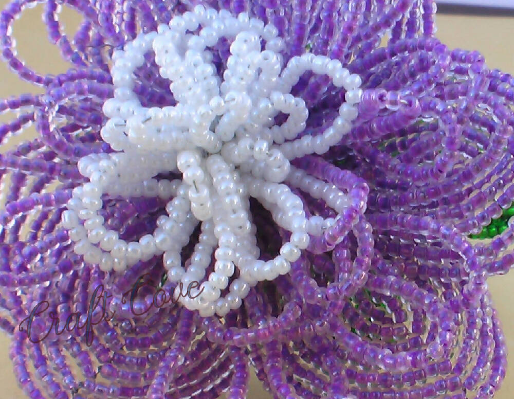 French Beaded Peony, purple flower, forever flower