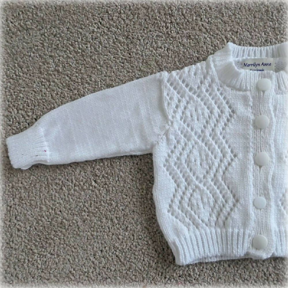 Cardigan: special occasion, baptism, wedding. Cotton, hand made