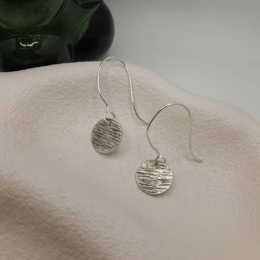 Fine silver 999 hook earrings with handmade silver filled ear wires
