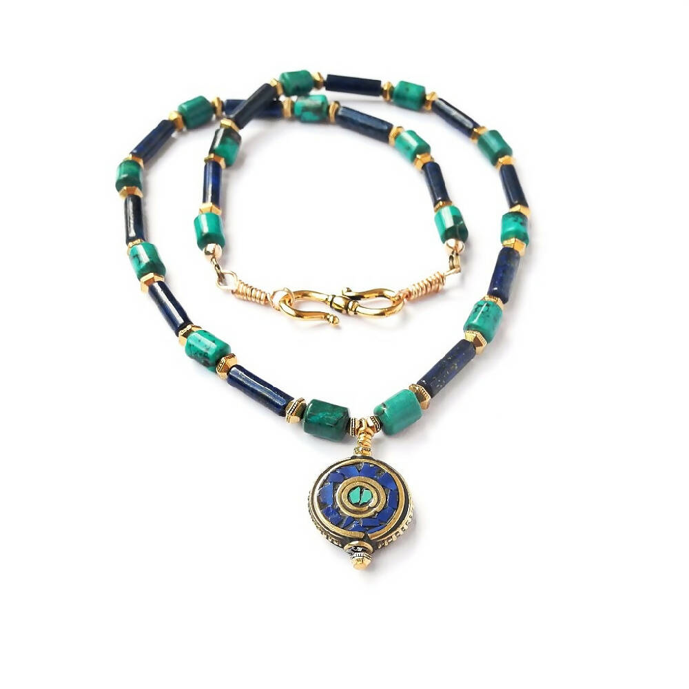 Nepal Lapis Turquoise Egyptian Necklace DSCN9500 13-11-17 1024