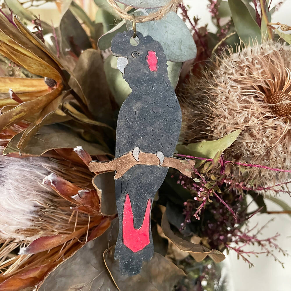 Australiana_Christmas_Decoration_Red_Tailed_Black_Cockatoo