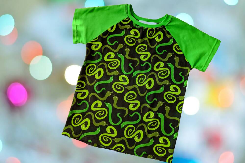 Boys T-Shirt, Green Snakes