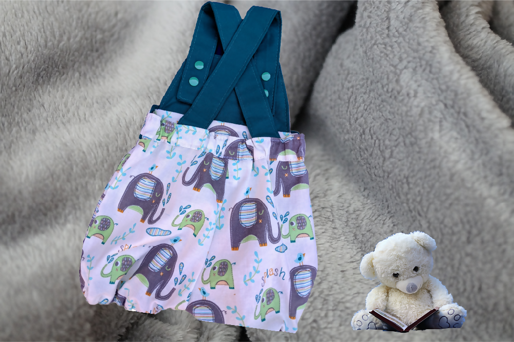 Baby Boys Romper, Elephants