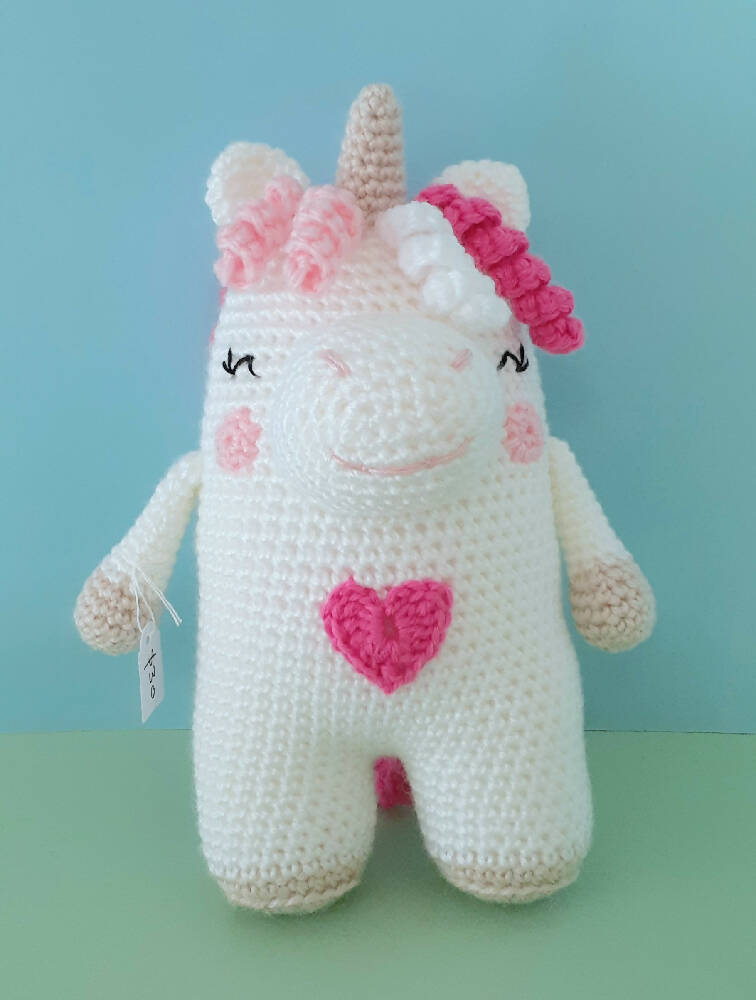 Angela the Unicorn crocheted toy