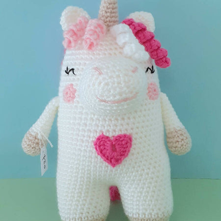 Angela the Unicorn crocheted toy