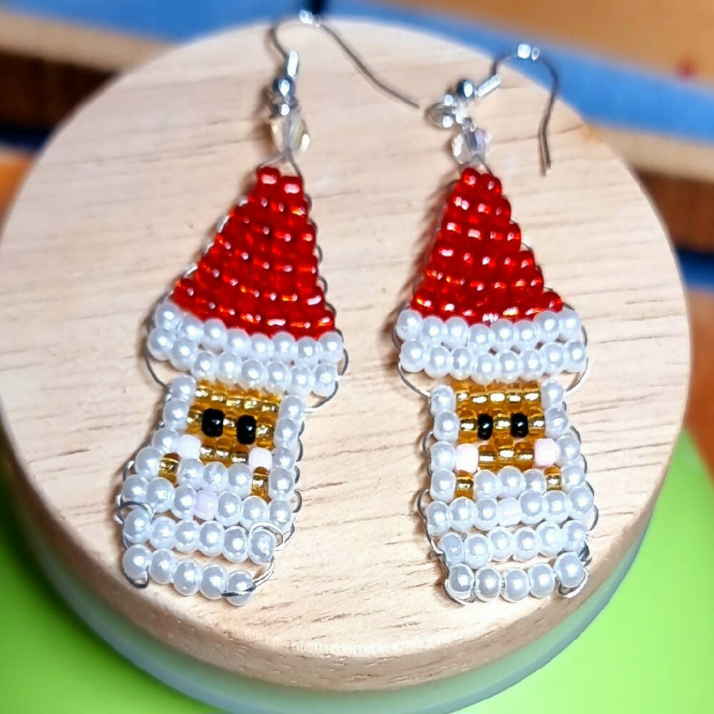 Christmas Beaded Santa earrings