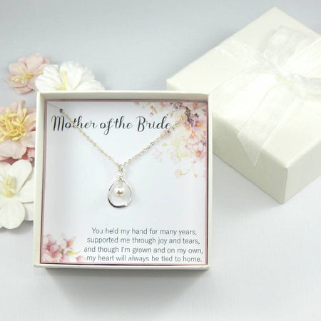 Mother of the Bride Necklace Gift in Sentiment Gift Box