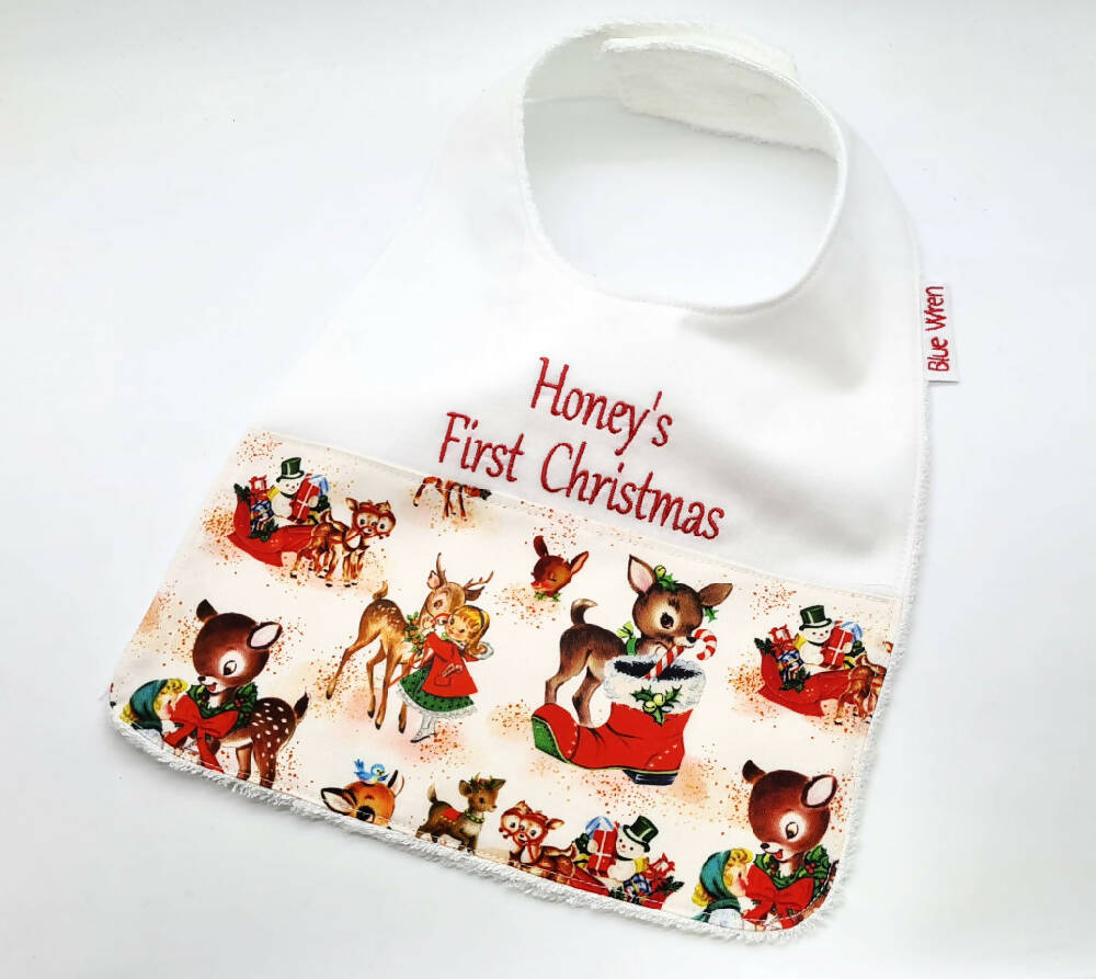 Personalised First Christmas Baby Bib Gift