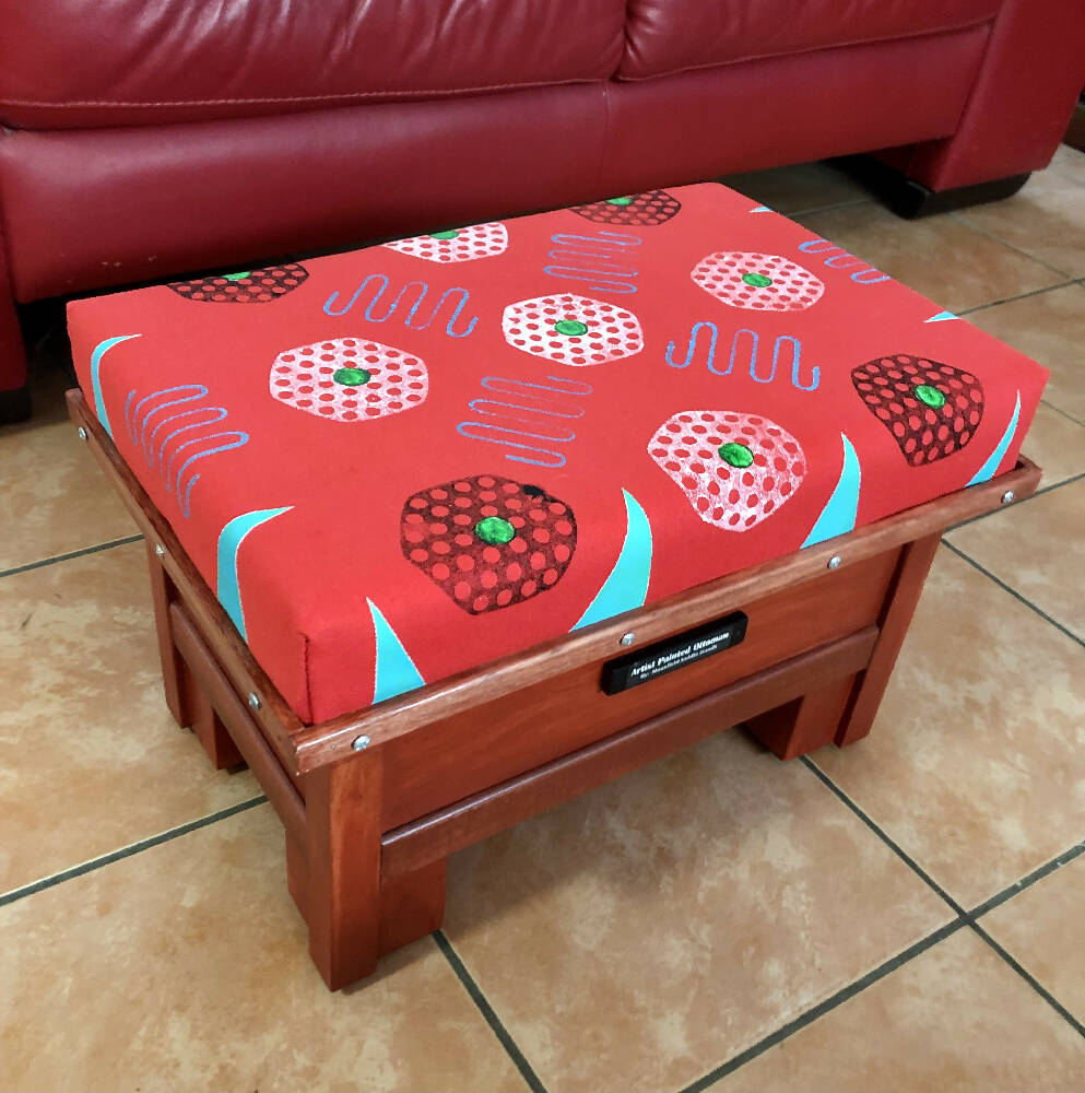 Ottoman storage box 15 - Wooden handmade fabric covered box