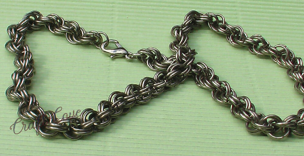 Necklace Chainmail made in double spiral pattern