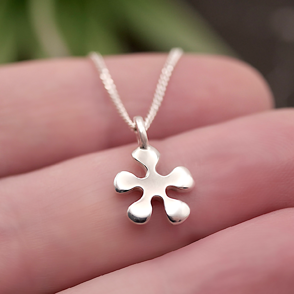 tiny splat sterling silver fine chain hand sml