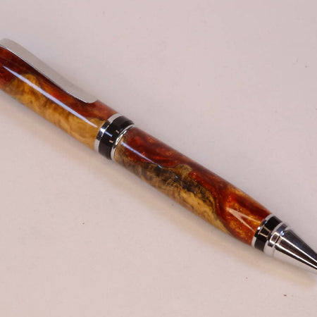 Wood_Resin Red/Gold Swirl Cigar pen