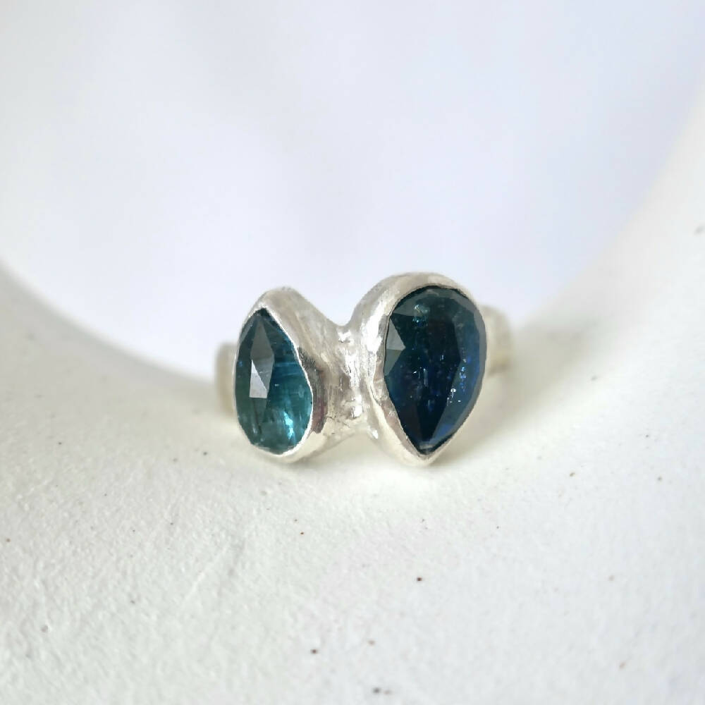 Bi-Colour Kyanite Duo Ring