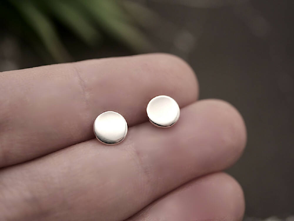Tiny Dot Studs - Handmade Sterling Silver Earrings by Purplefish Designs