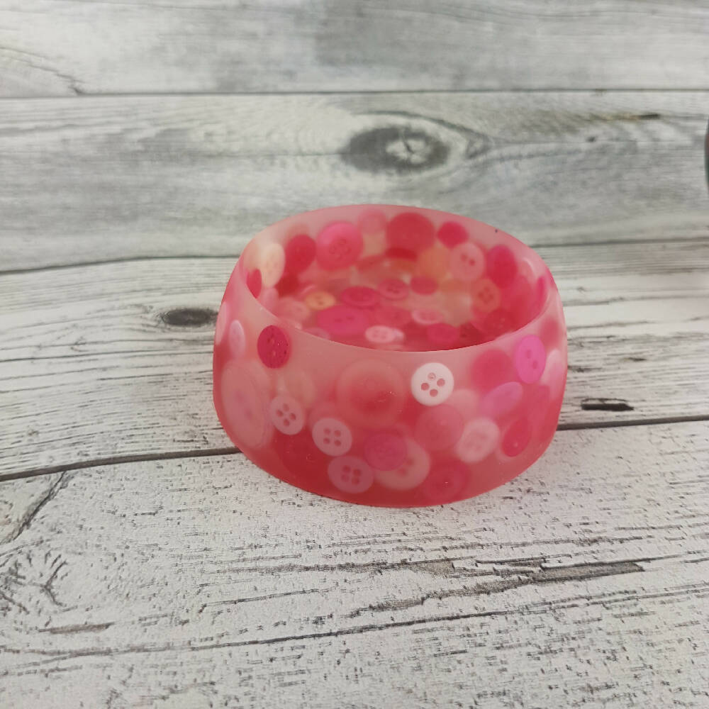 Button Bowl Resin Pink (1)