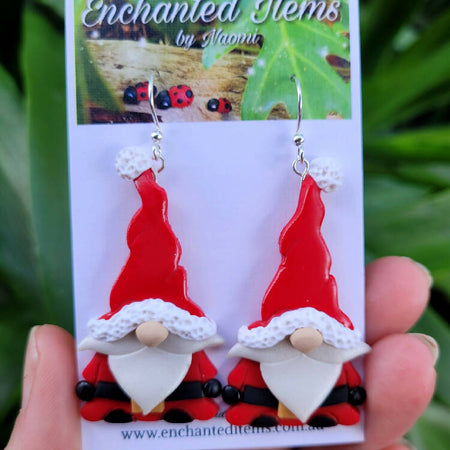 Santa Gnome Christmas Earrings