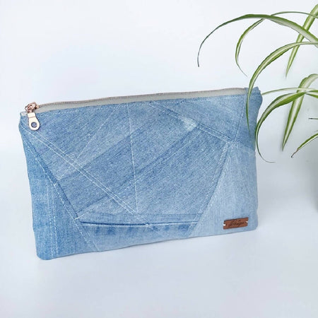 Large Upcycled Denim Clutch