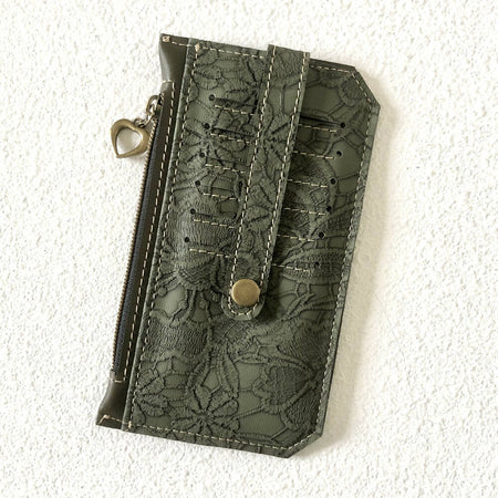 Minimalist Wallet with Card Slots in Olive Green