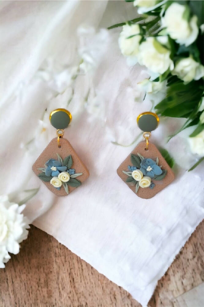 Glamorous Florals - Polymer Clay Earrings