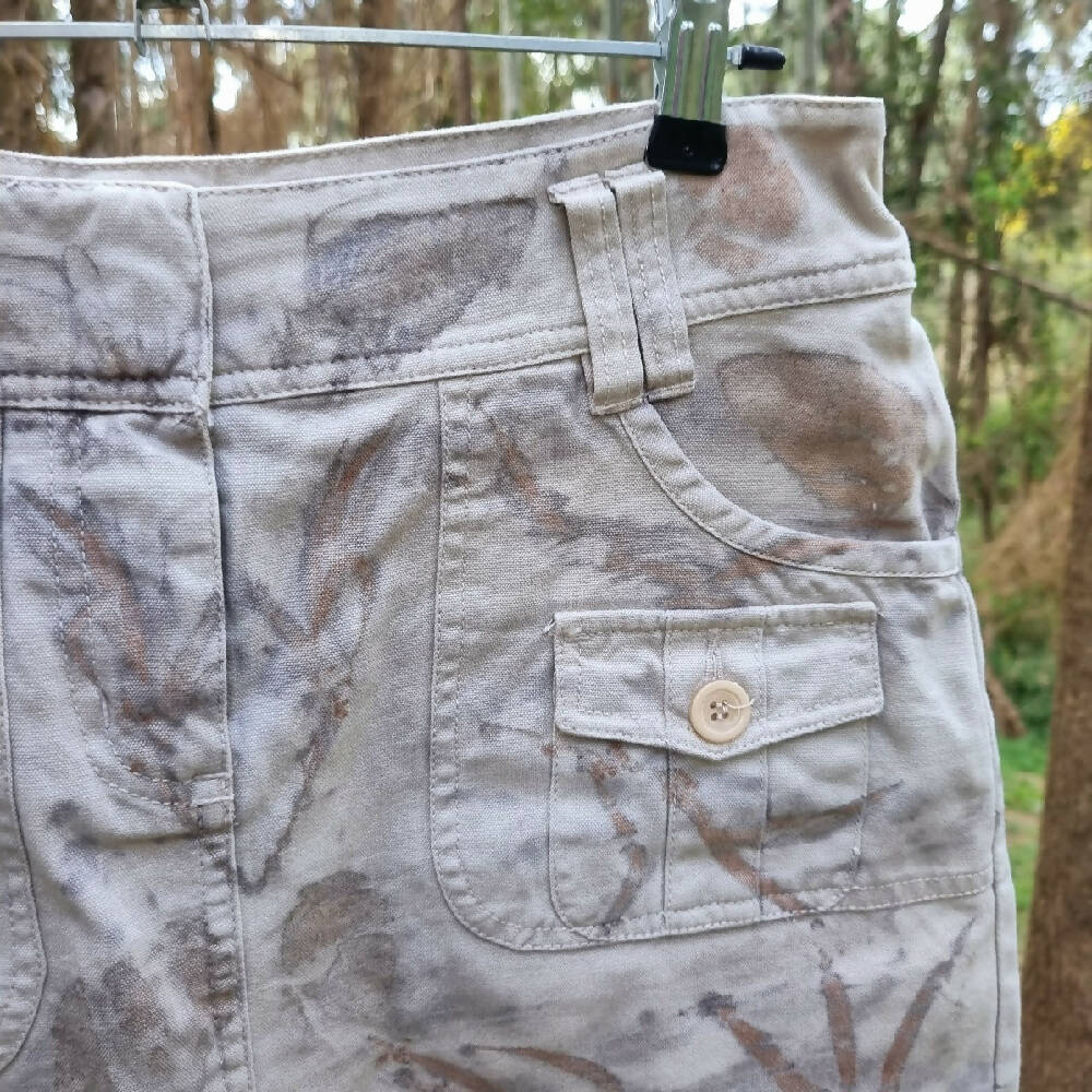 Skirt - Botanically Printed - Upcycled - Size 8 - Wearable Art