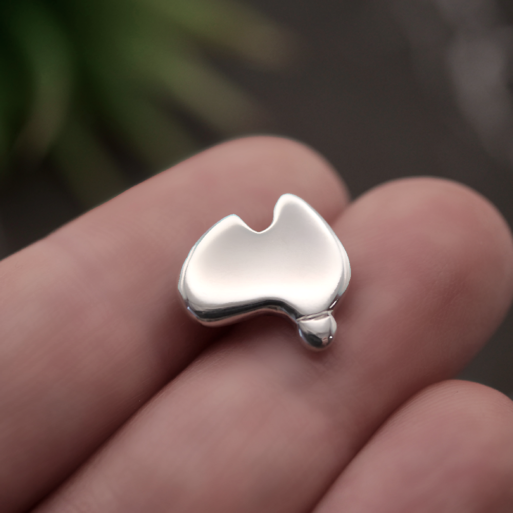 Aussie Pin - Handmade Sterling Silver Map Brooch Pin