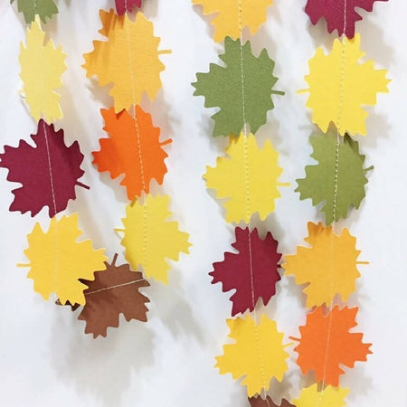 Autumn Maple Leaf Garland. Thanksgiving, Fall back drop. Party decor.