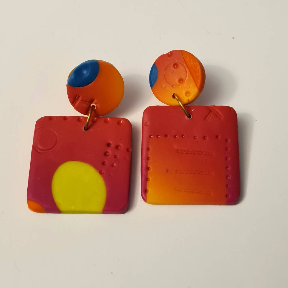 Orange stud earrings